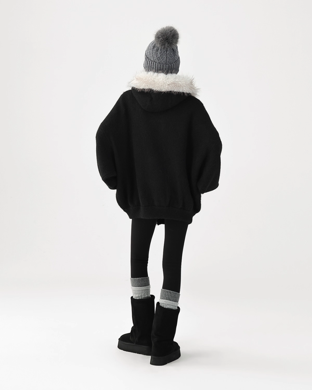 Fur Hood Knit Hoodie ACS0344