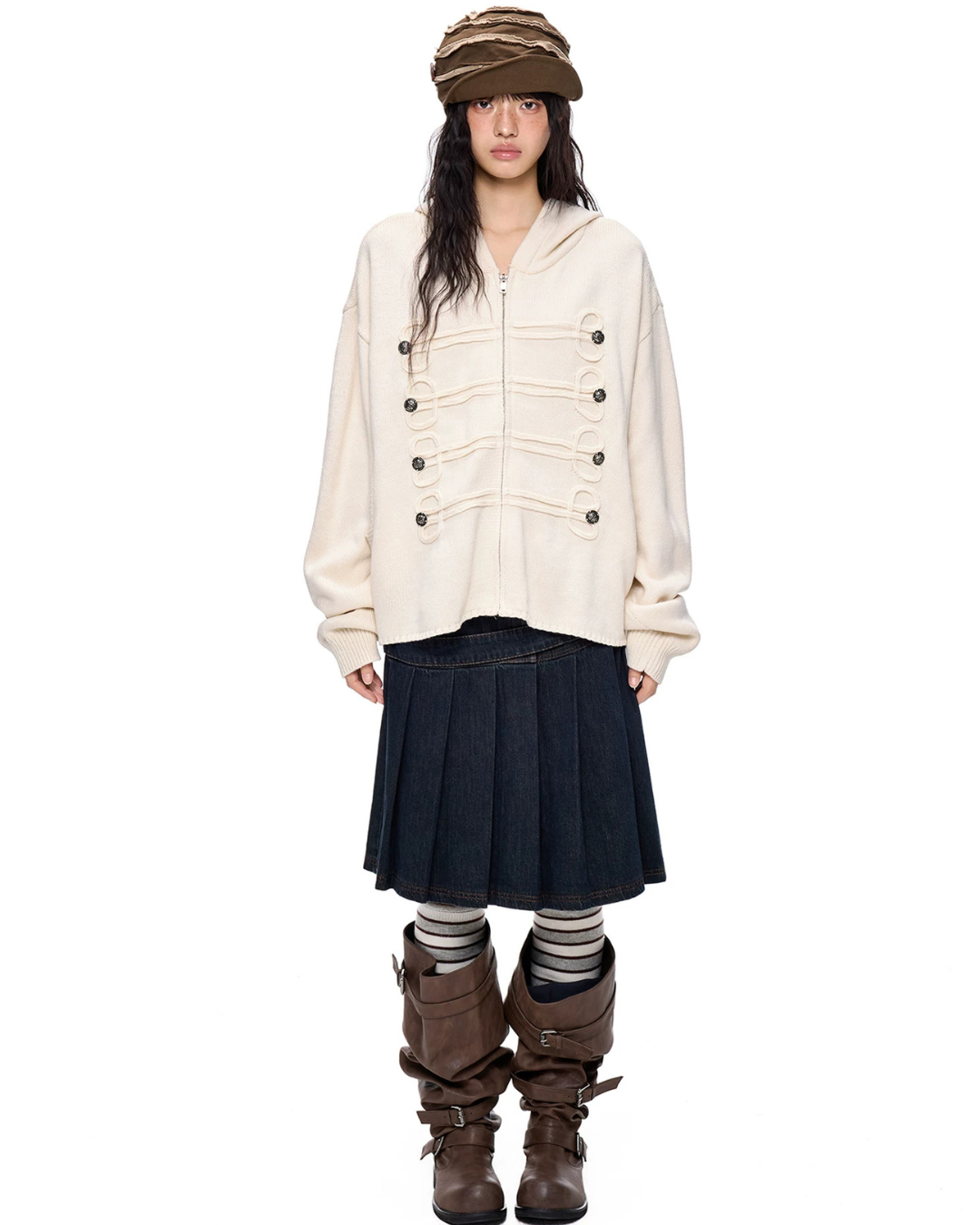 Napoleon Double-Breasted Knit Cardigan EZK0112