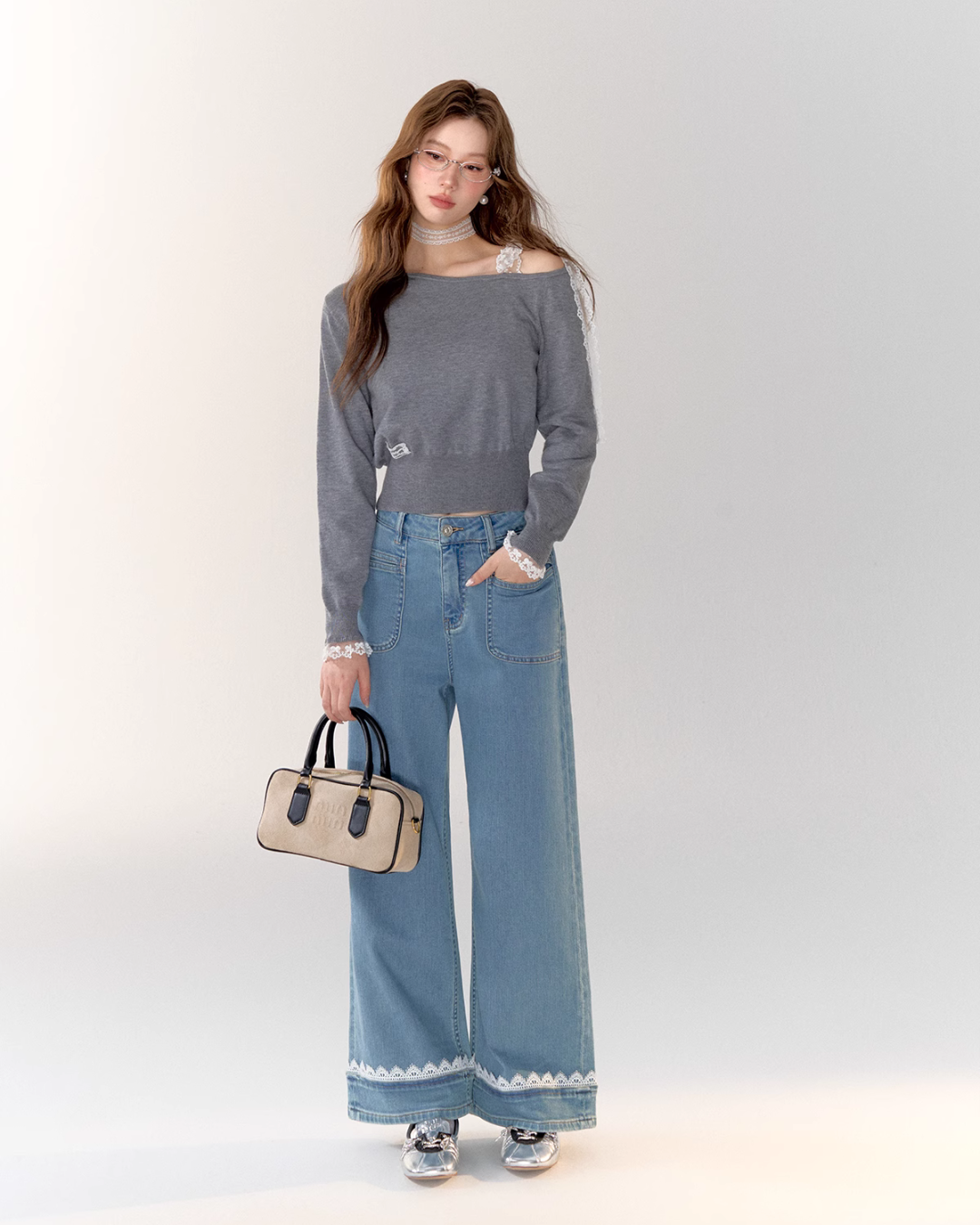 Race Ribbon One Shoulder Tops ASG0023