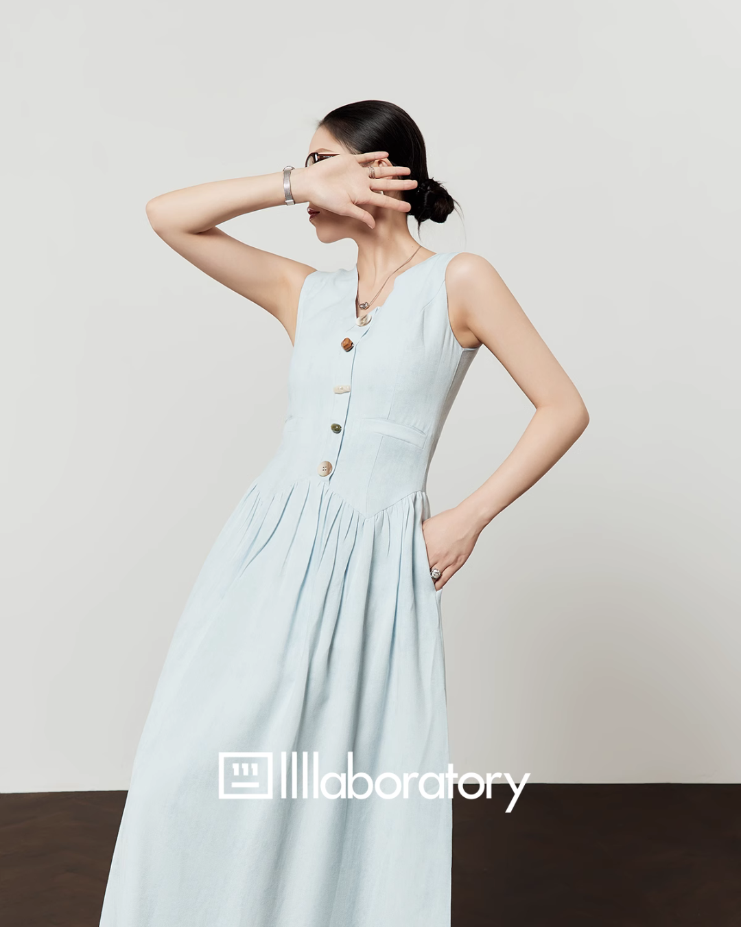 Light Blue Vest Dress LLA0446