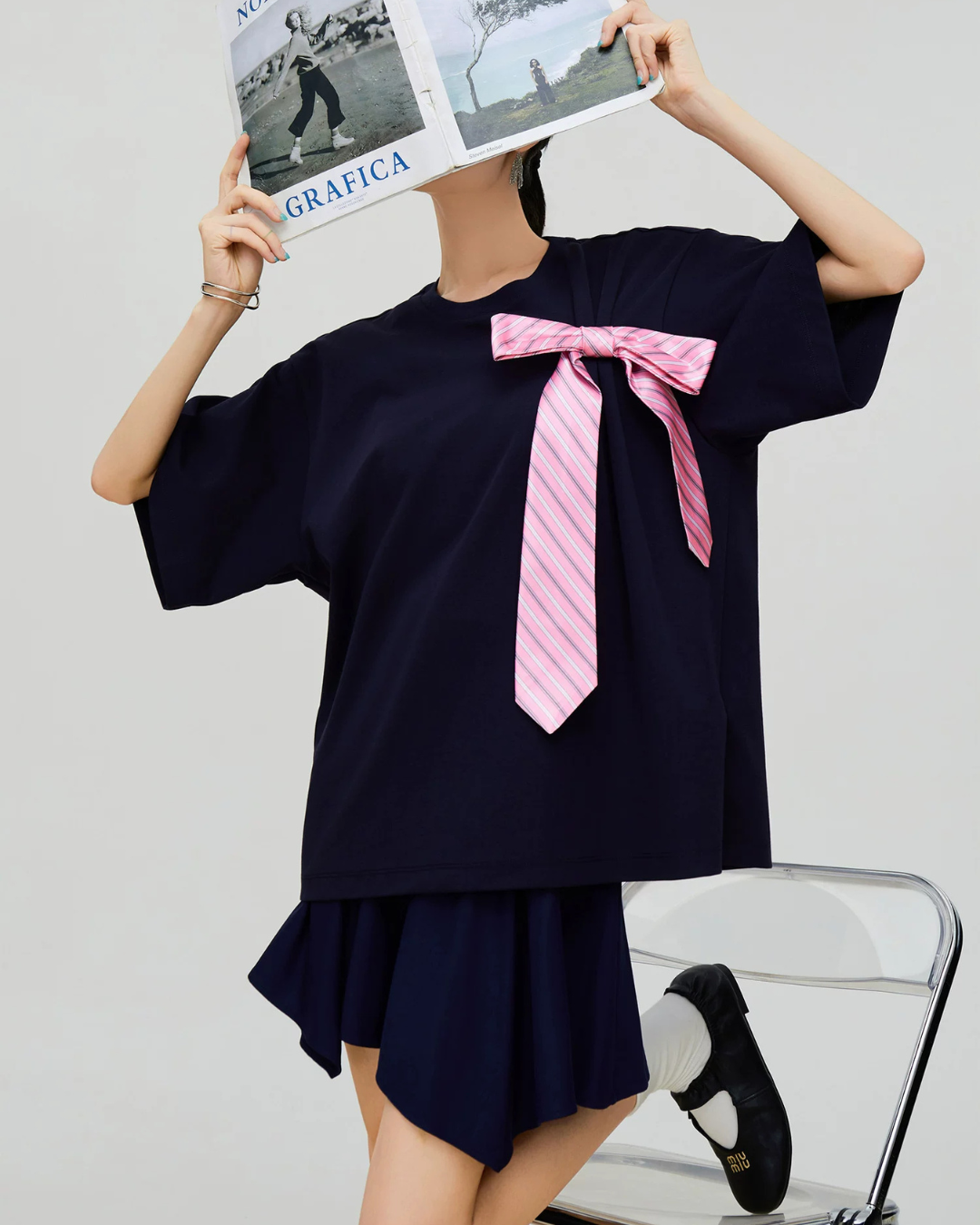 Big Ribbon Oversized T-Shirt FER0332