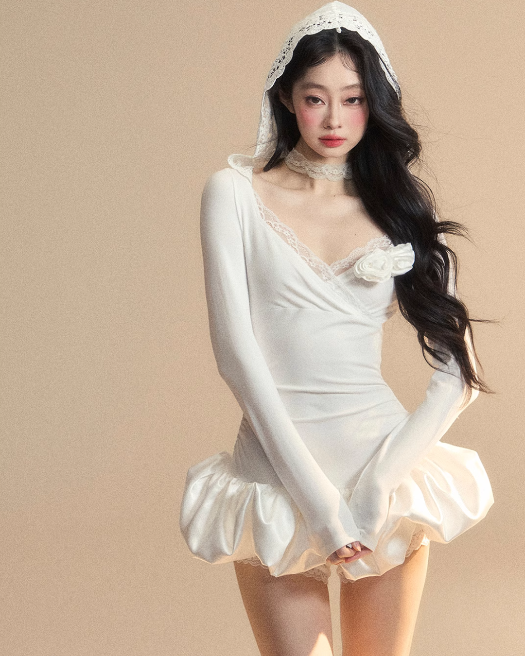Race Hood Rose Mini Dress LAS0024