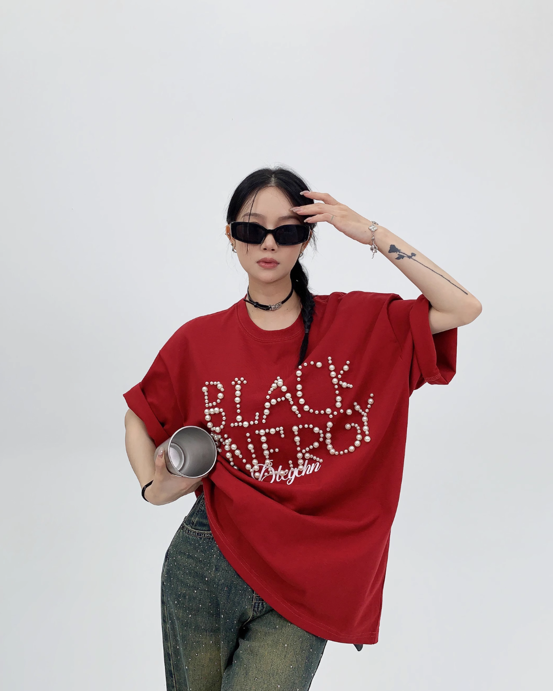 Pearl Logo Loose T-Shirt YLS0257