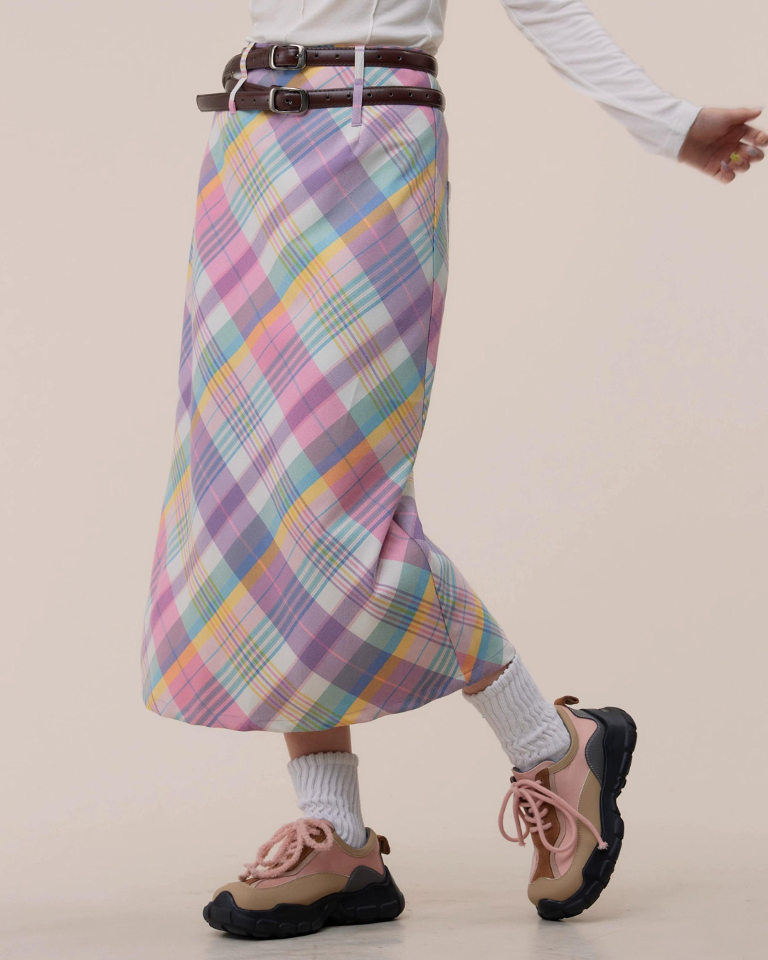 Retro High Waist Plaid Skirt ZZF0306