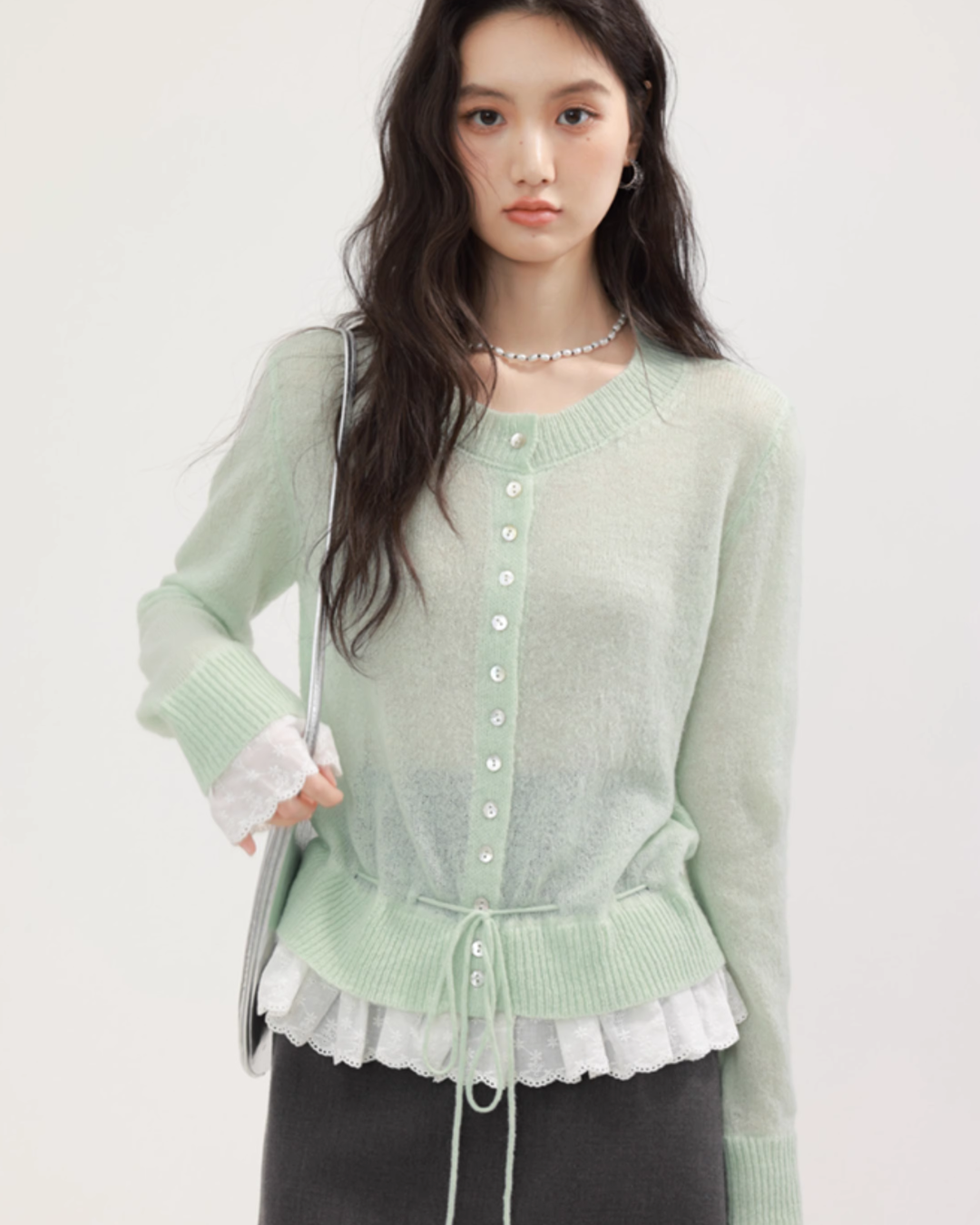 Round Neck Frill Flare Cardigan CHS0009