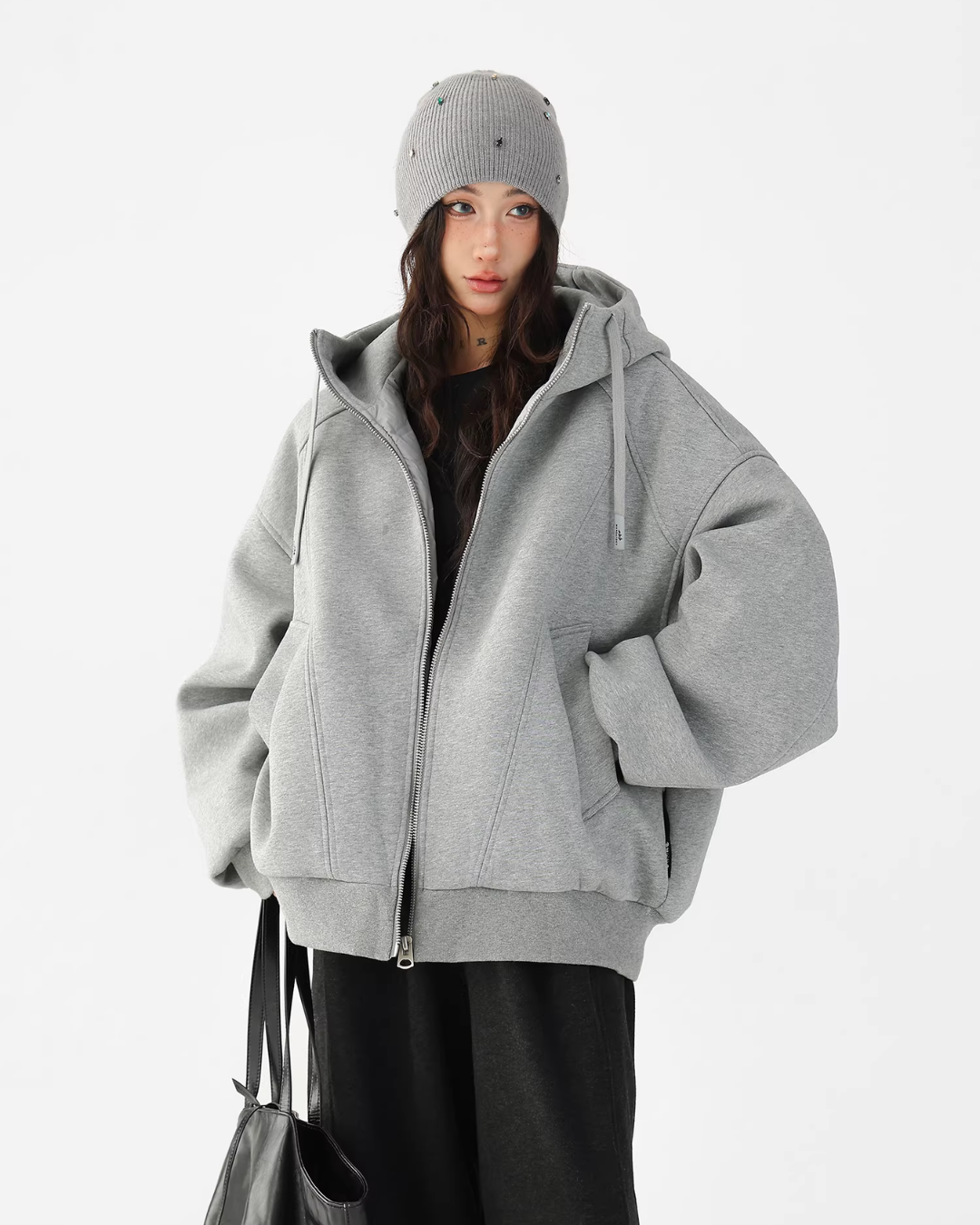 Stand Collar Hoodie Zip Jacket ACS0358