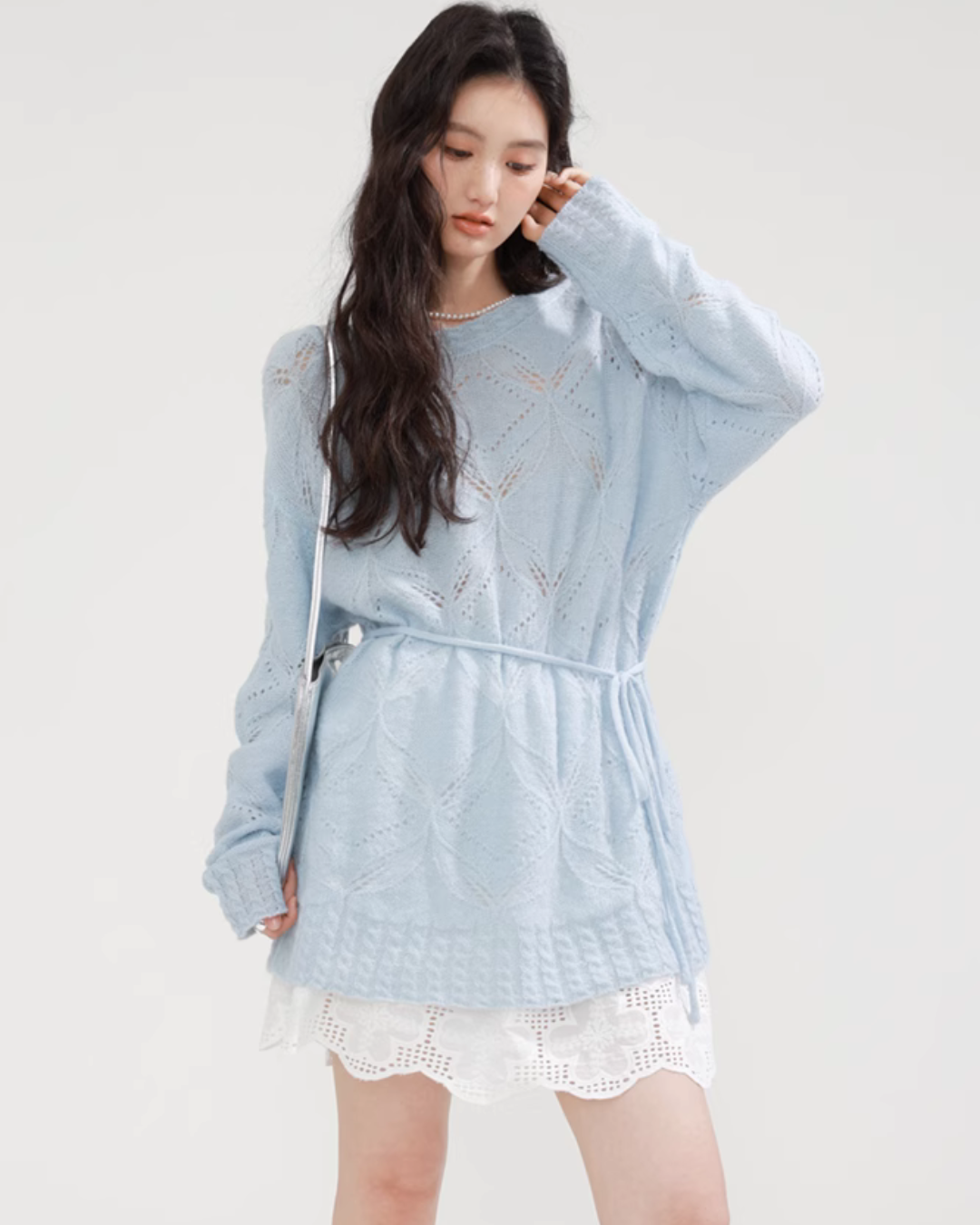 Lace Crochet Knit Dress CHS0010