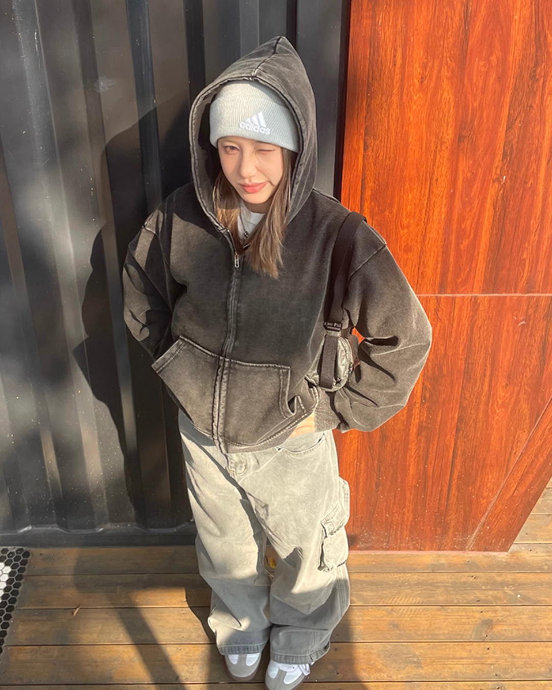Washed Loose Zip Hoodie CYE0040
