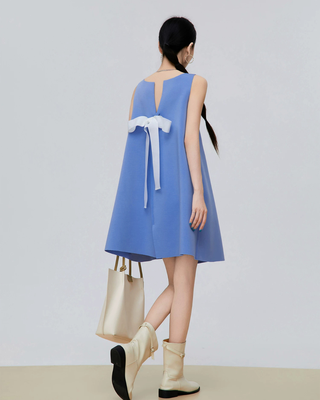 Back Ribbon Sleeveless Mini Dress FER0306