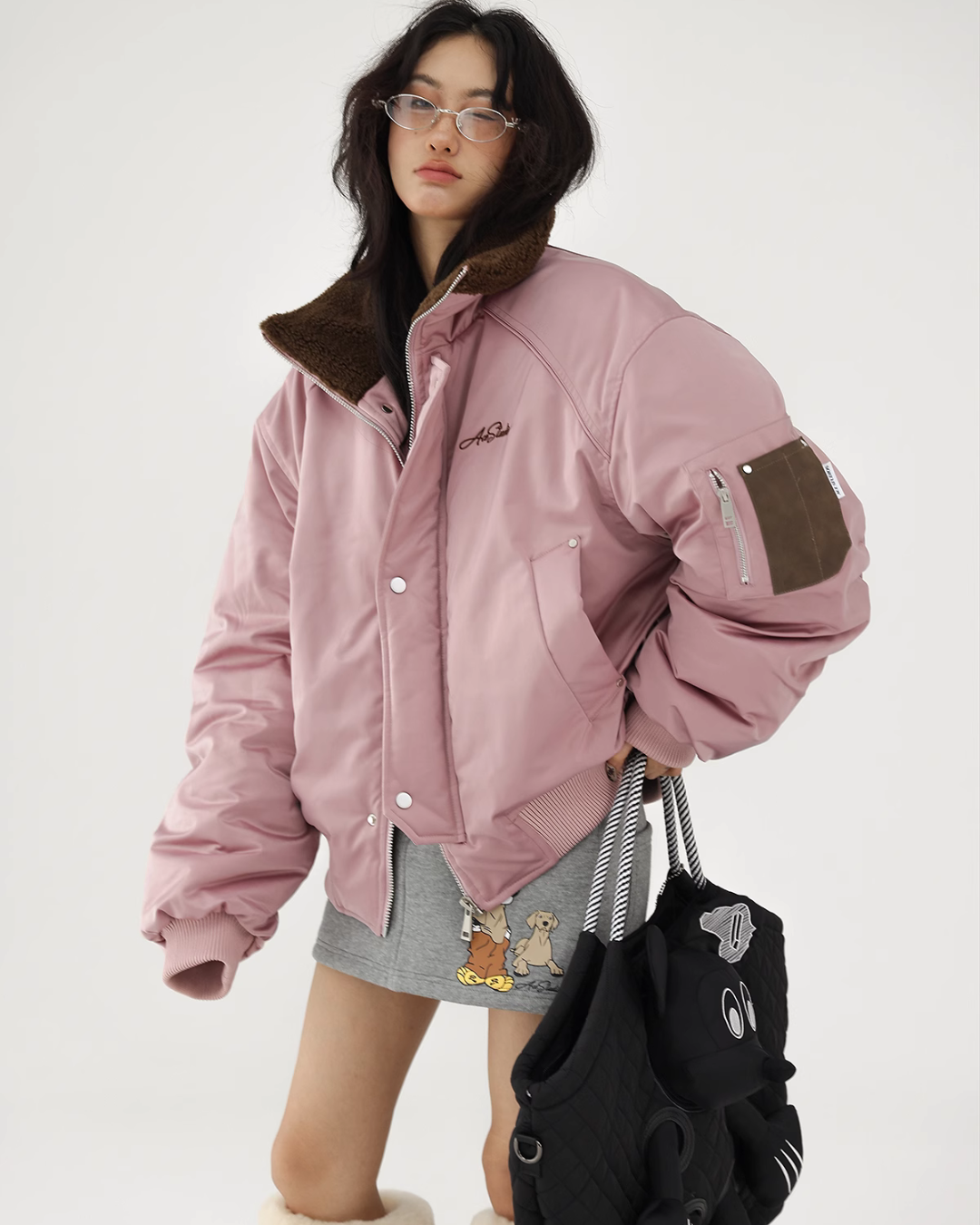 Boa Collar Back Logo Jacket ACS0212