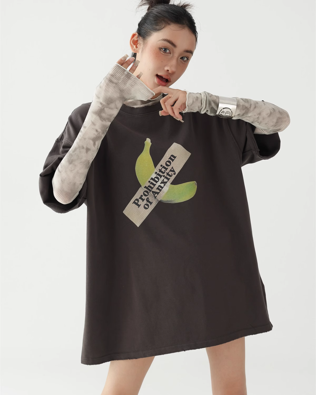 Tiedye Mesh Slim Long Sleeve Top ACS0250