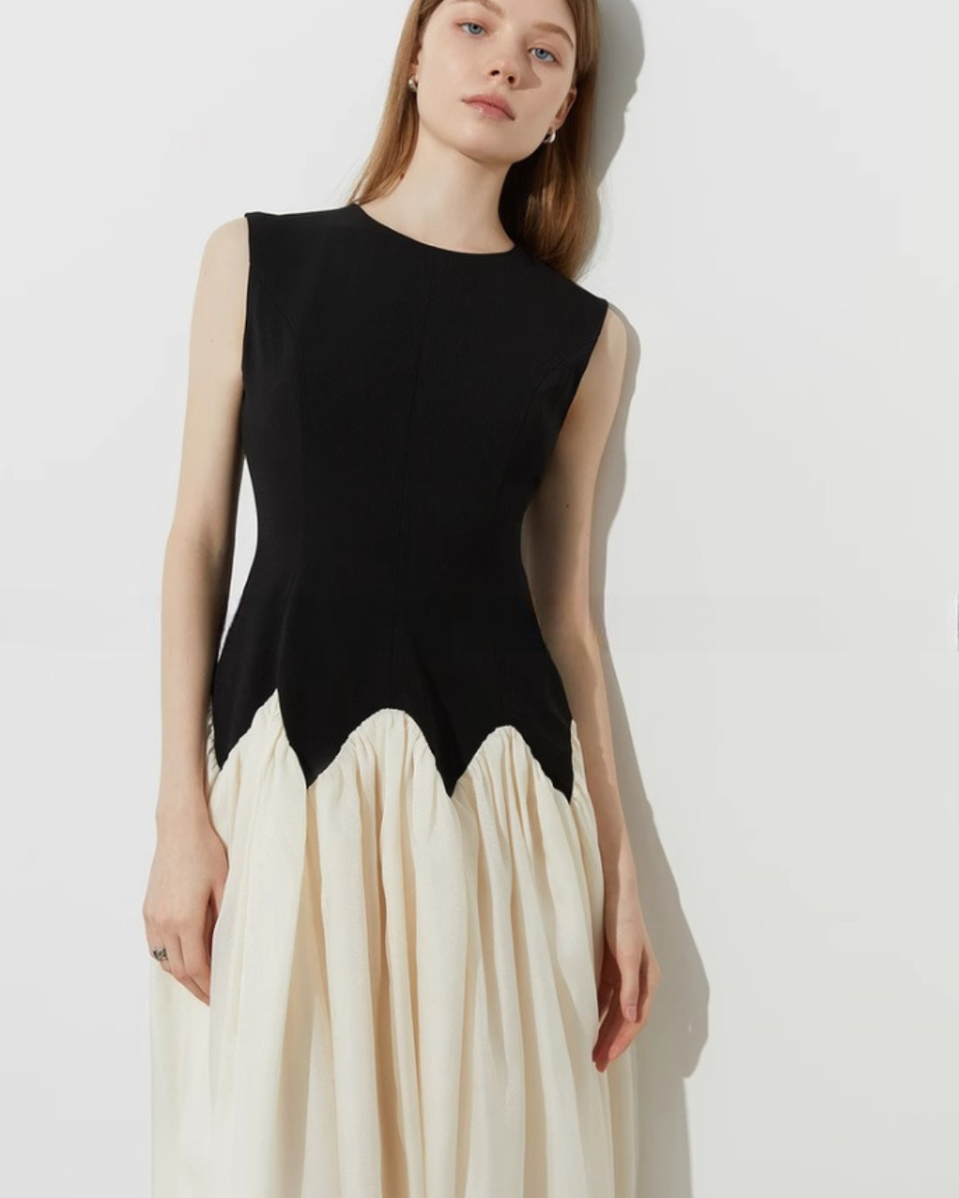 Sleeveless Color Block Dress DPY0021