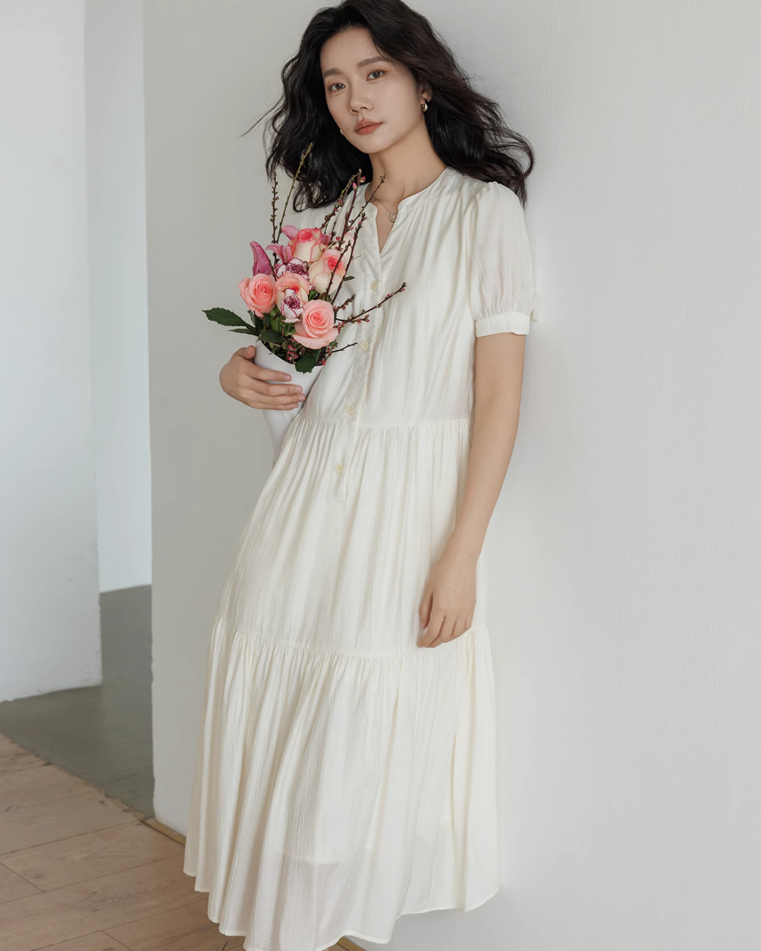 Natural Tiered Dress VAS0018