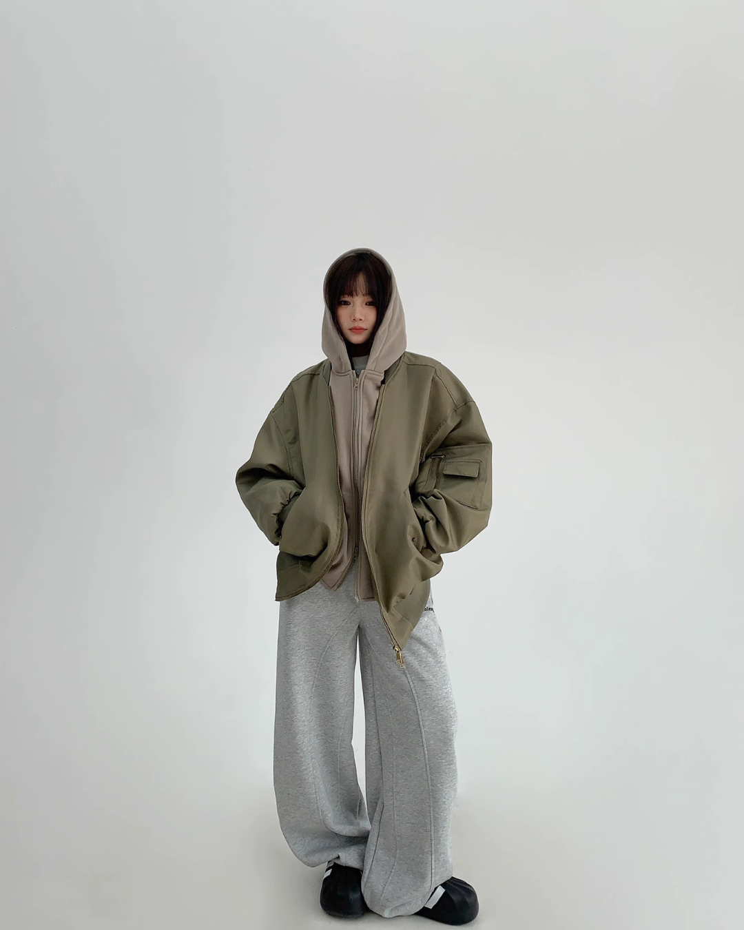 Layered Style Double Zip Hooded Jacket YLS0828