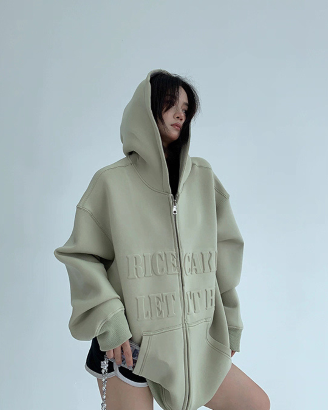 Embossed Logo Zip Hoodie YLS0910