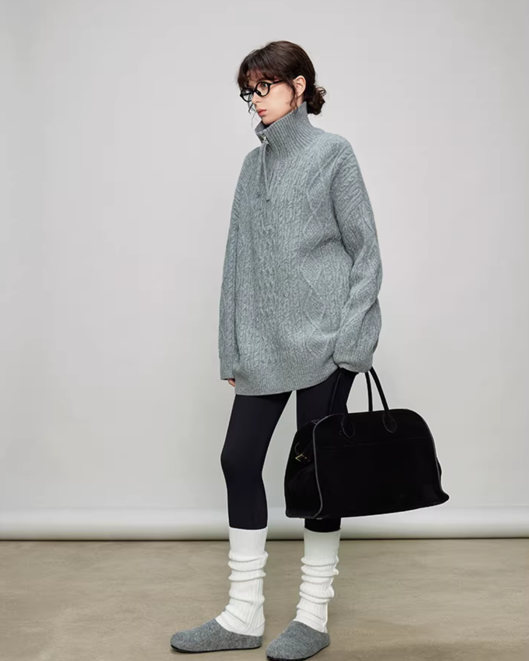Half-Zip Cable Knit TEO0007