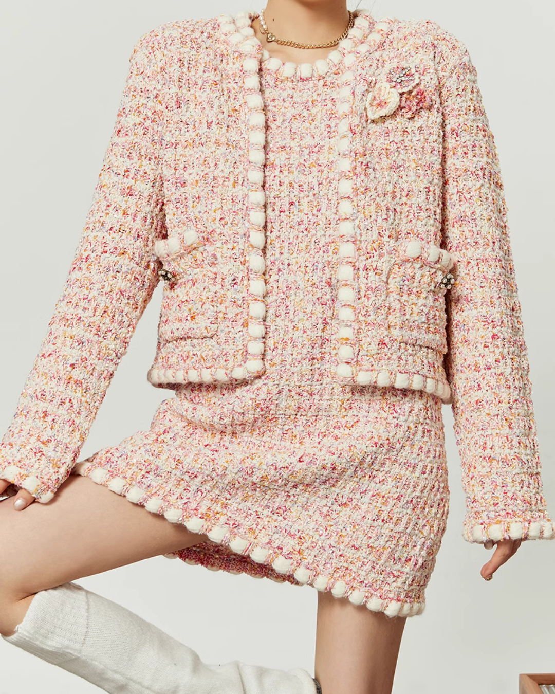 Pink Tweed Jacket / Tweed Dress LLA0002
