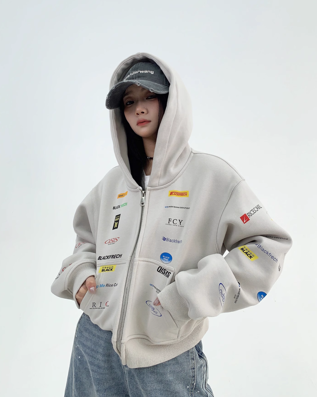 Logo Cropped Hood Jacket YLS0767