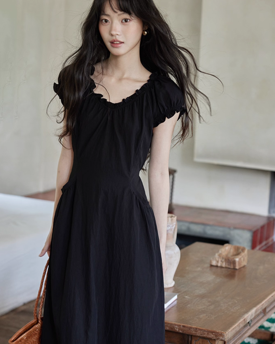 Puff Sleeve Long Dress SMS0023