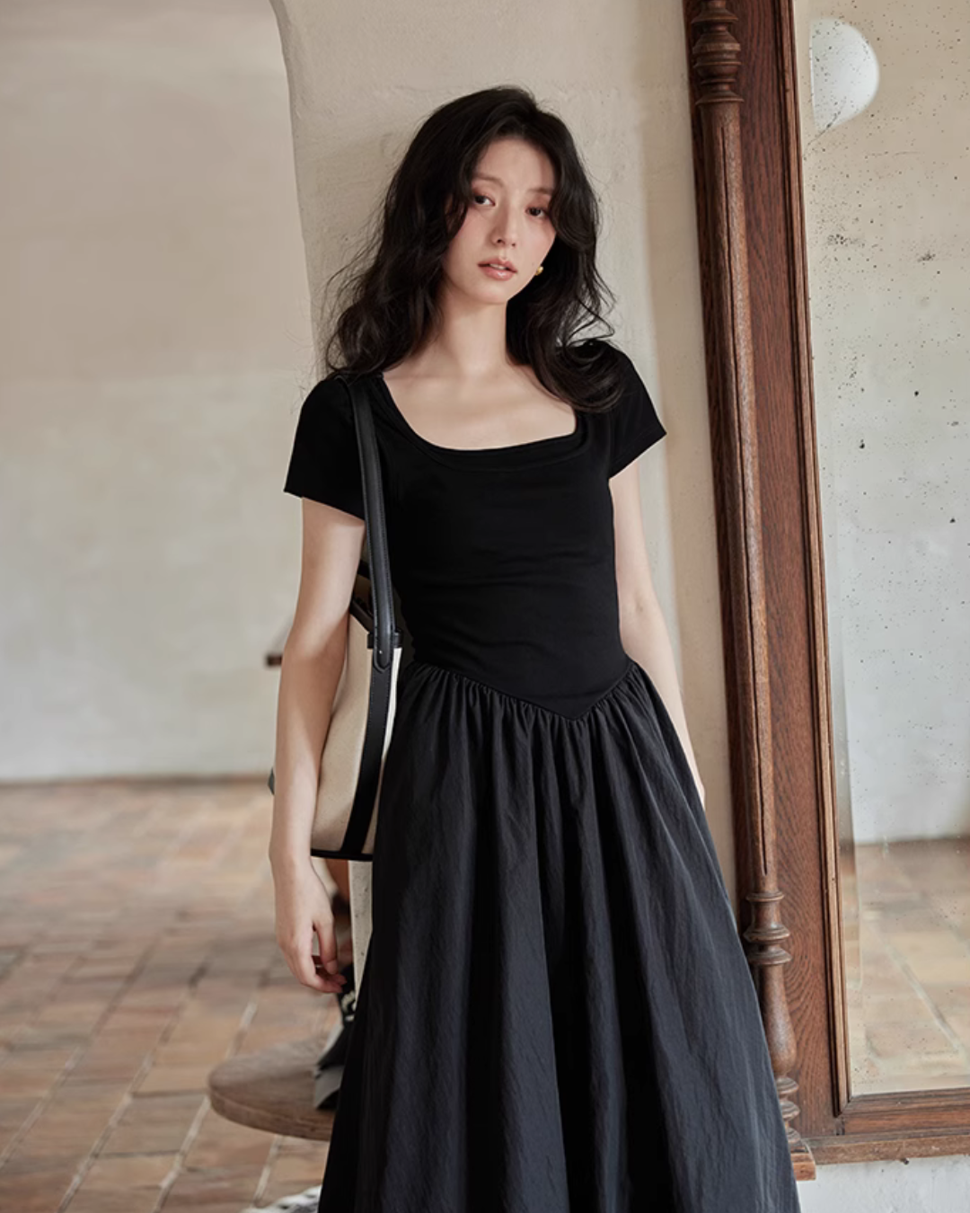 Square Neck Balloon Dress SMS0004