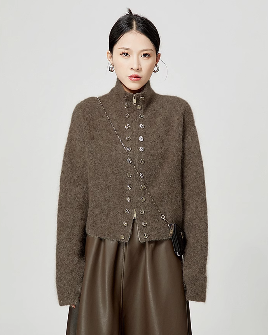 Double Breasted Metal Zipper Jacket LLA0345