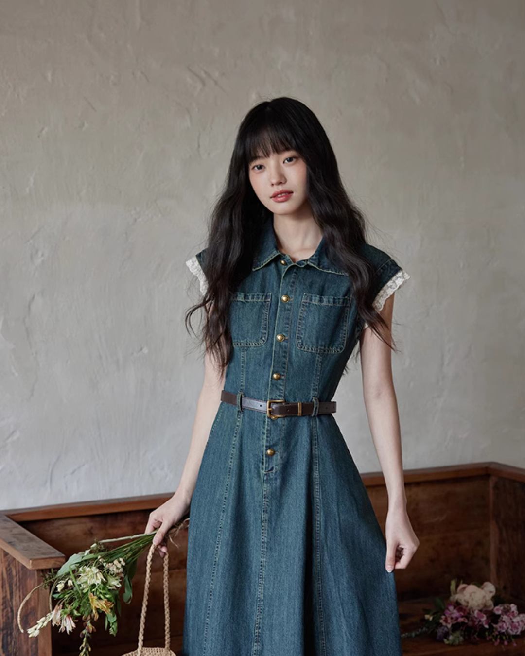 French Girly Denim Dress SMS0002