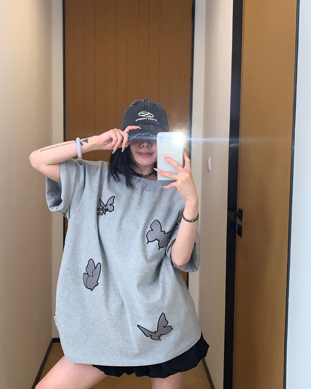 Butterfly Patch Short Sleeve T-Shirt YLS0836