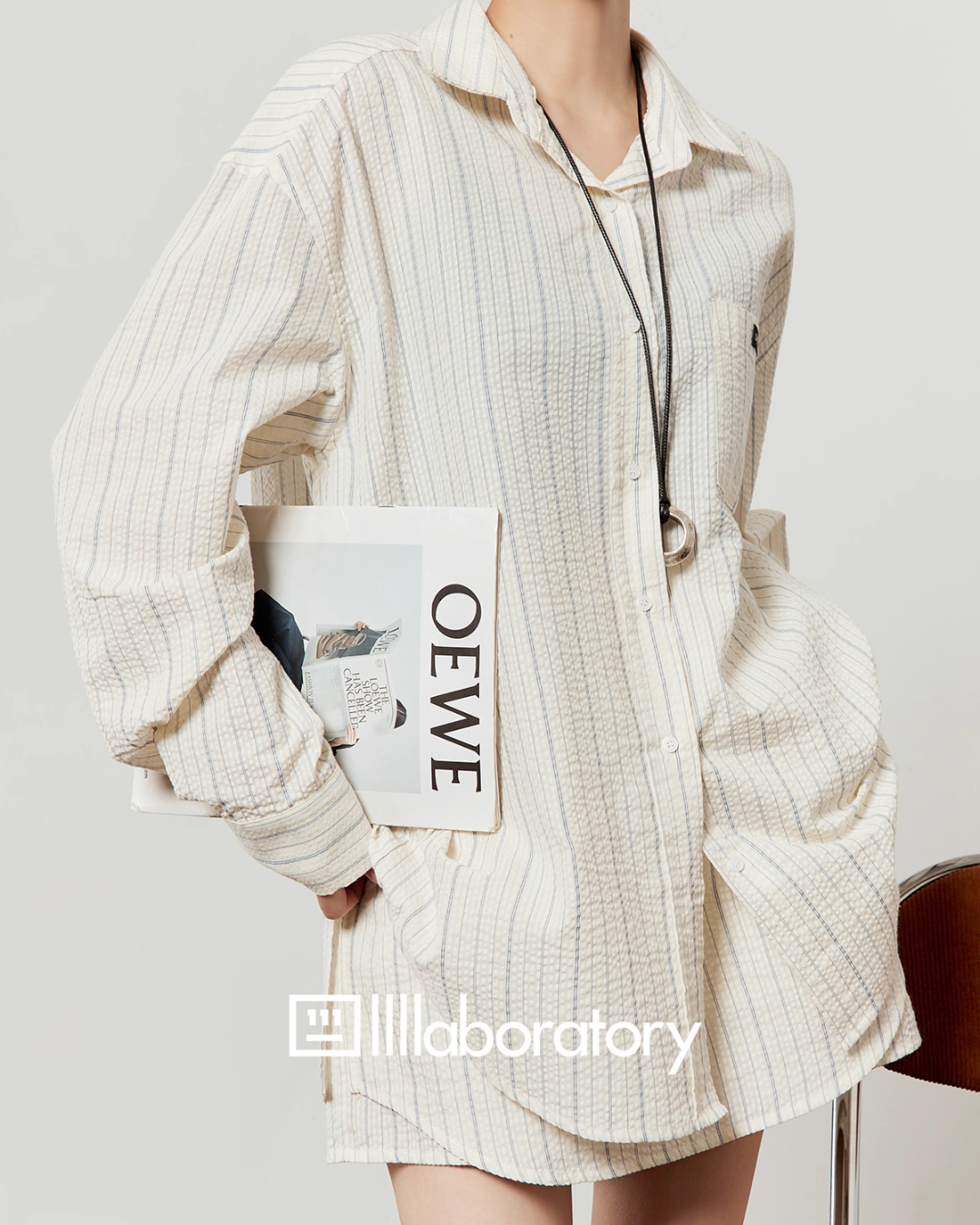 Loose Striped Shirt / Striped Mini Skirt LLA0511
