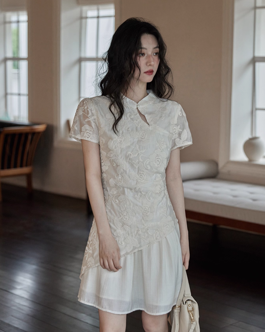 China Embroidery Flower Dress SMS0015
