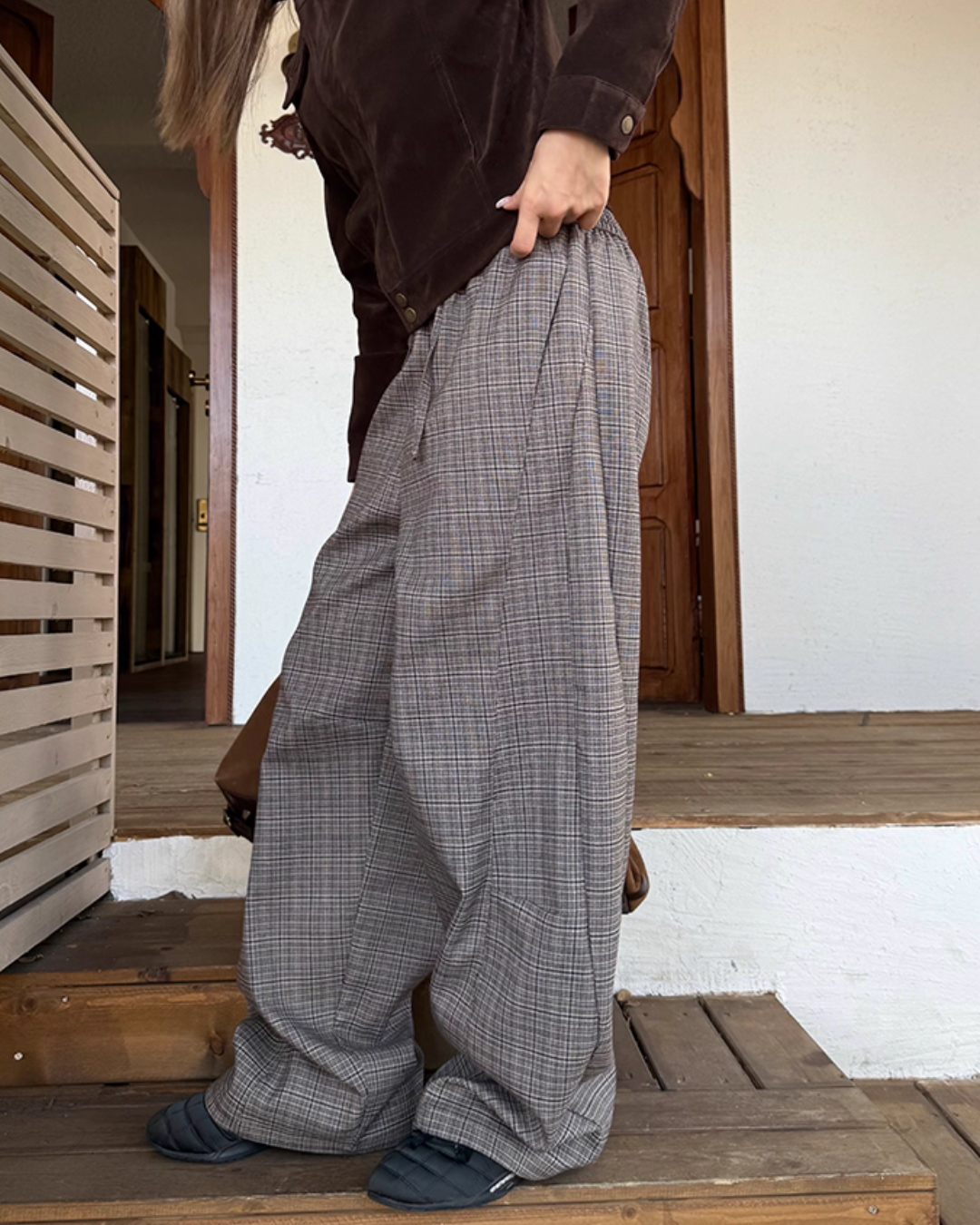 Plaid Patchwork Loose Pants CYE0085