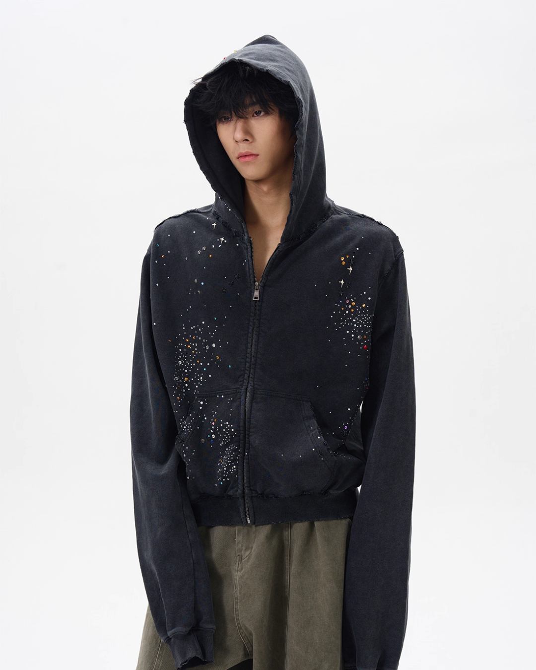Sequin Compact Zip Hoodie WLS0001
