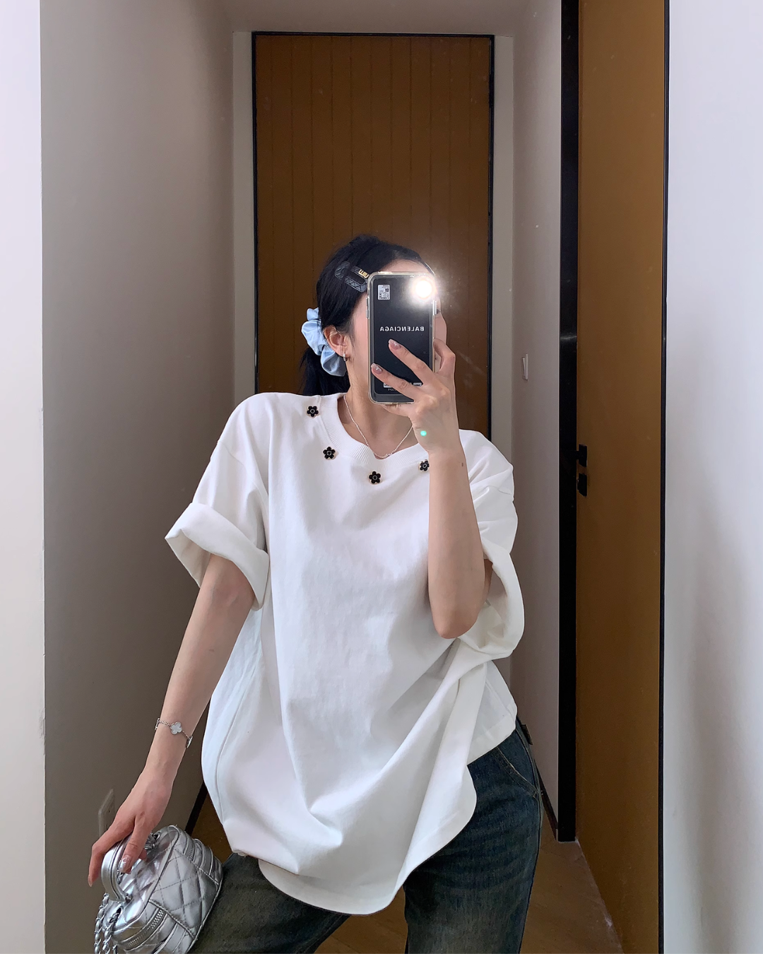 Collar Flower T-Shirt YLS0857