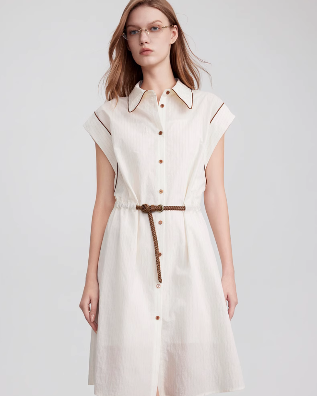 Sleeveless Belt Dress ELE0009