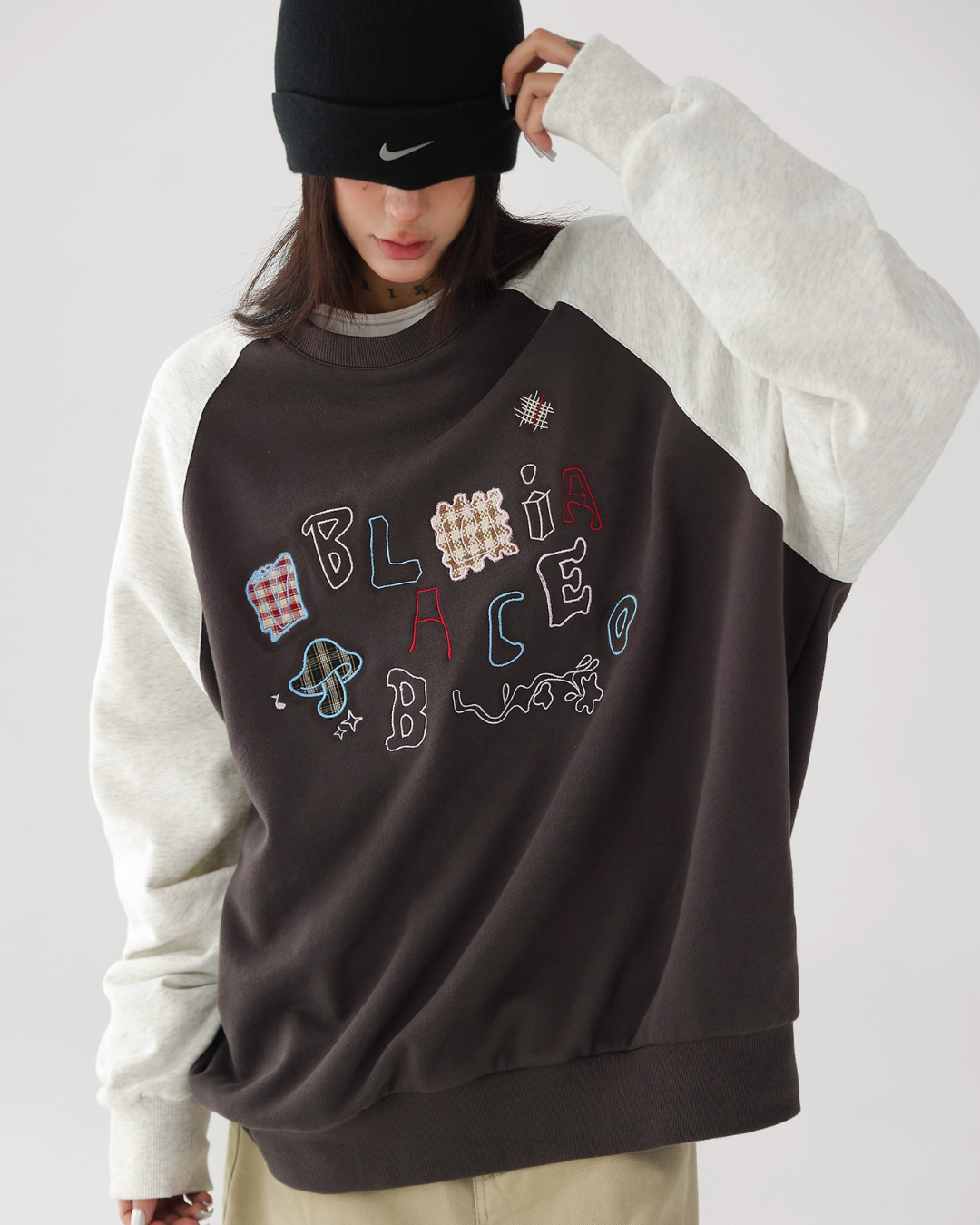 Retro Raglan Oversize Tops ACS0316