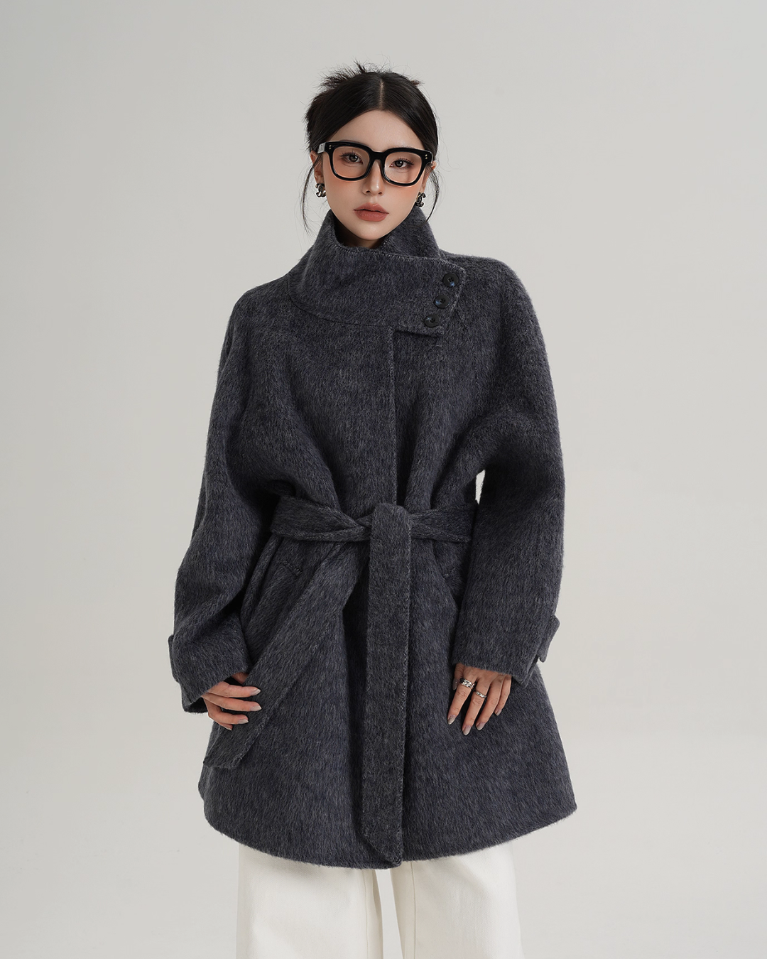 6(roku) ◾️wool stand jacket◾️ジャケット　新品未使用 Stand Collar Wool Coat SRS0364 – AuroraBoutique