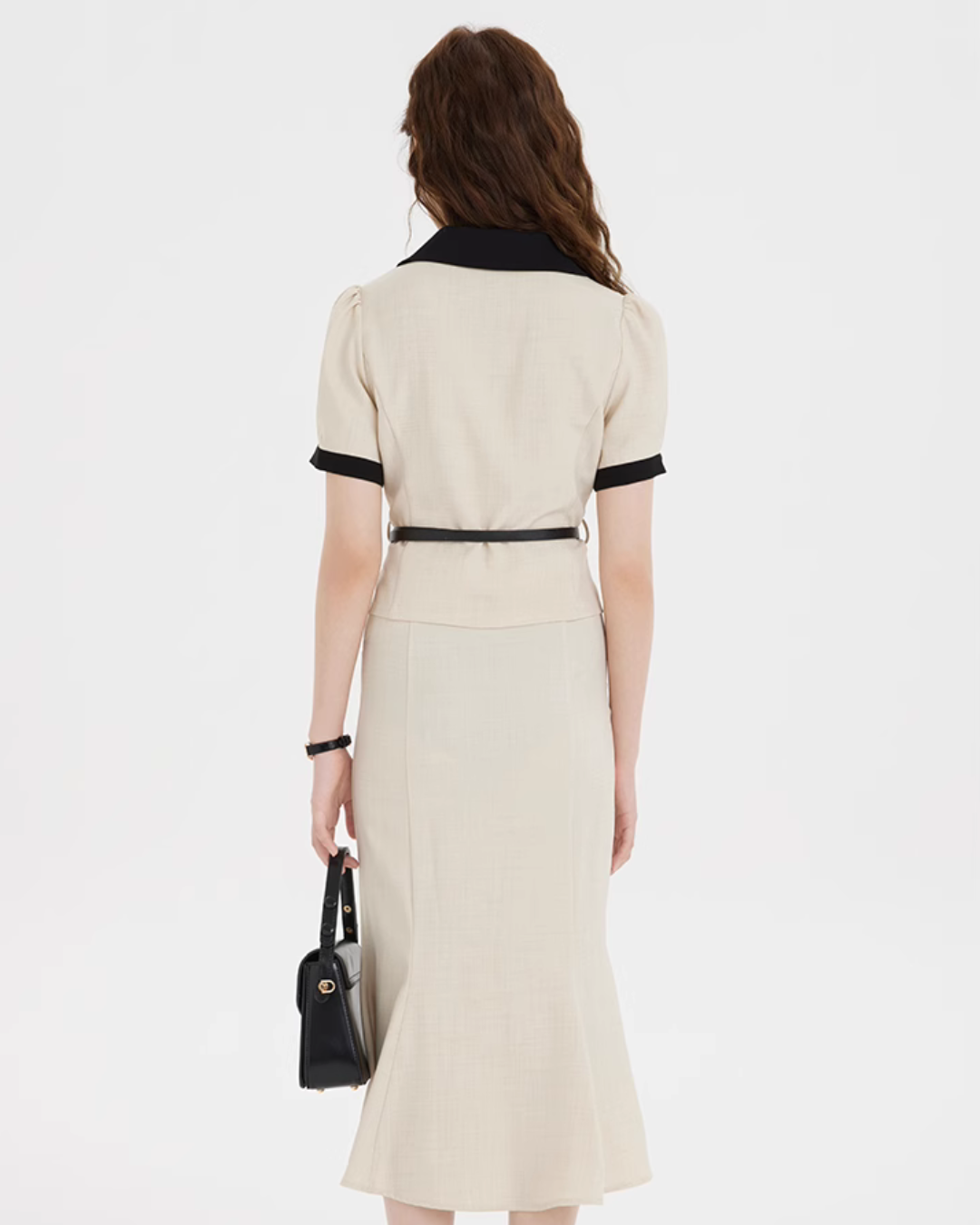 Color Blocked Tops & Line Flare Skirt LSN0002