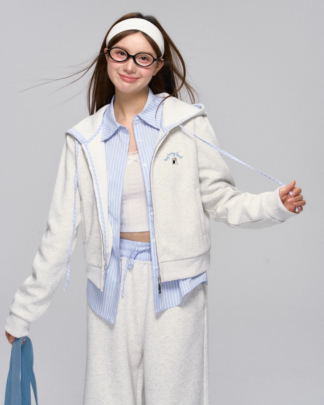 Zip Hoodie / Striped Sweatshirt / Casual Sweatpants ASG0030