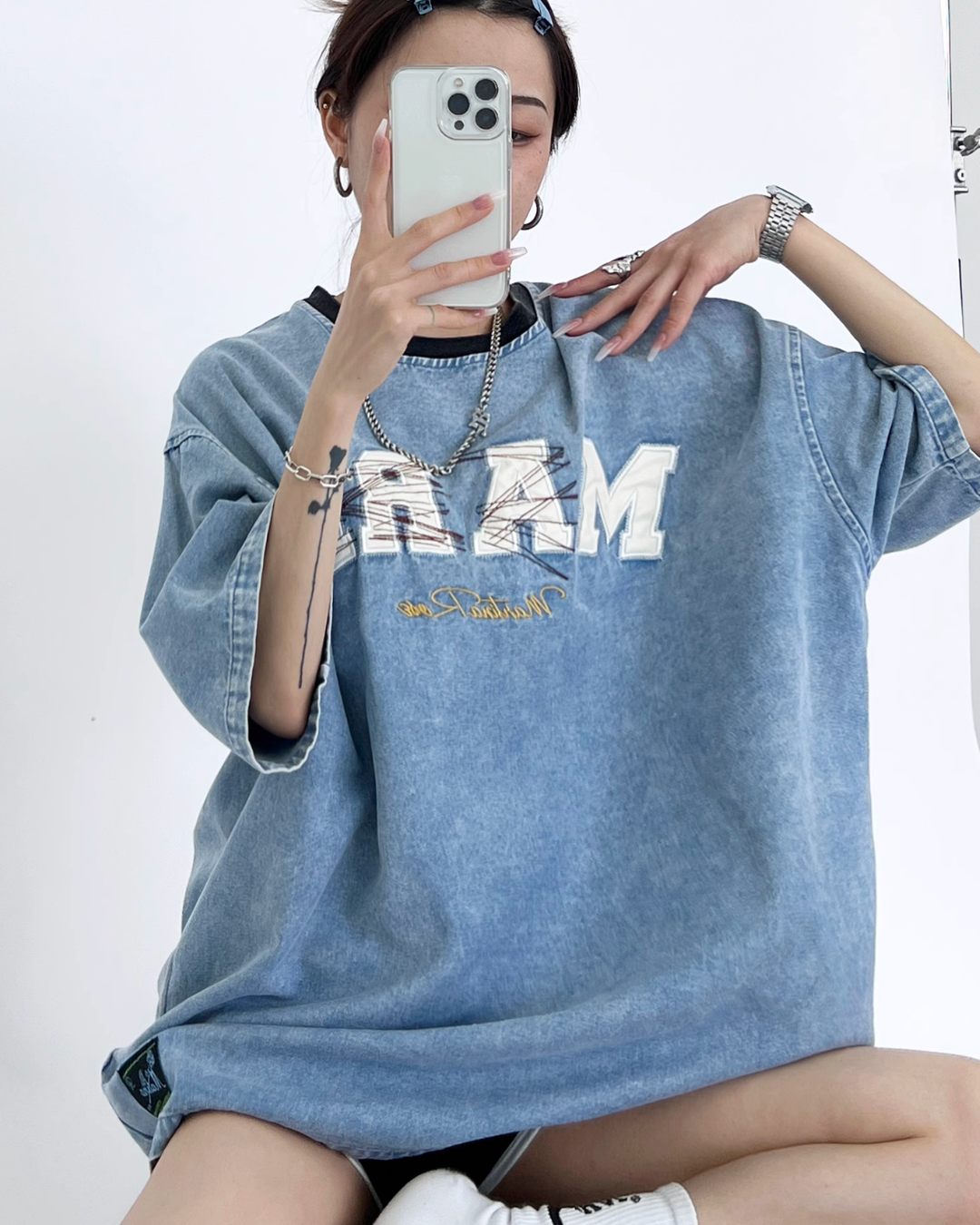 Big Logo Denim T-Shirt YLS0205