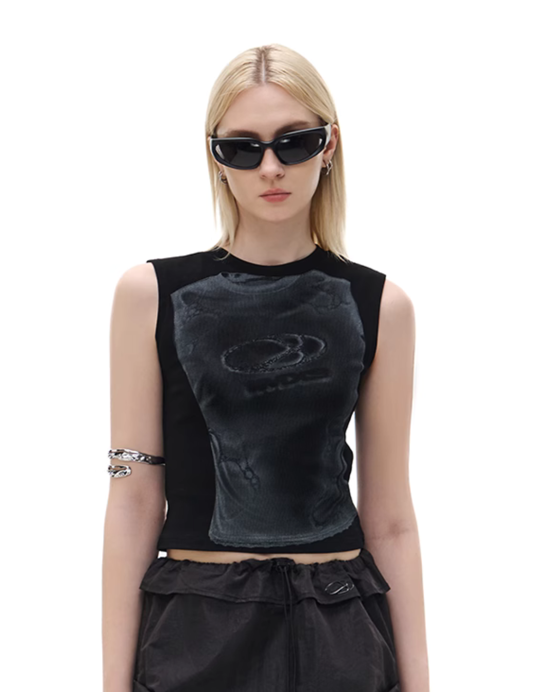 Mock Neck Sleeveless T-Shirt IMX0004