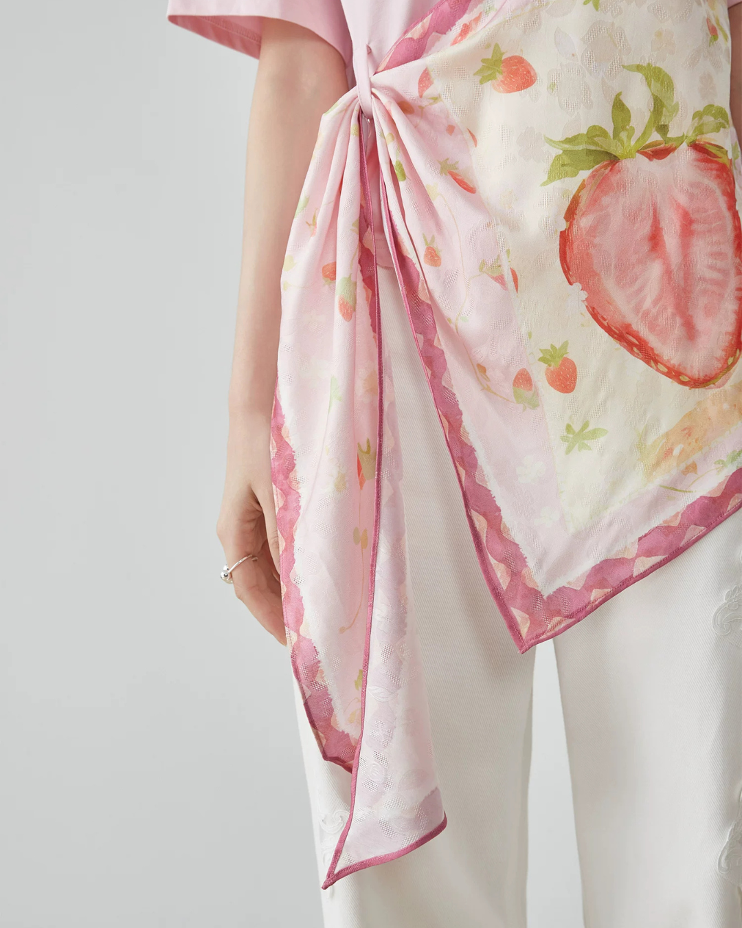 Scarf Layered Style Design Top FER0292
