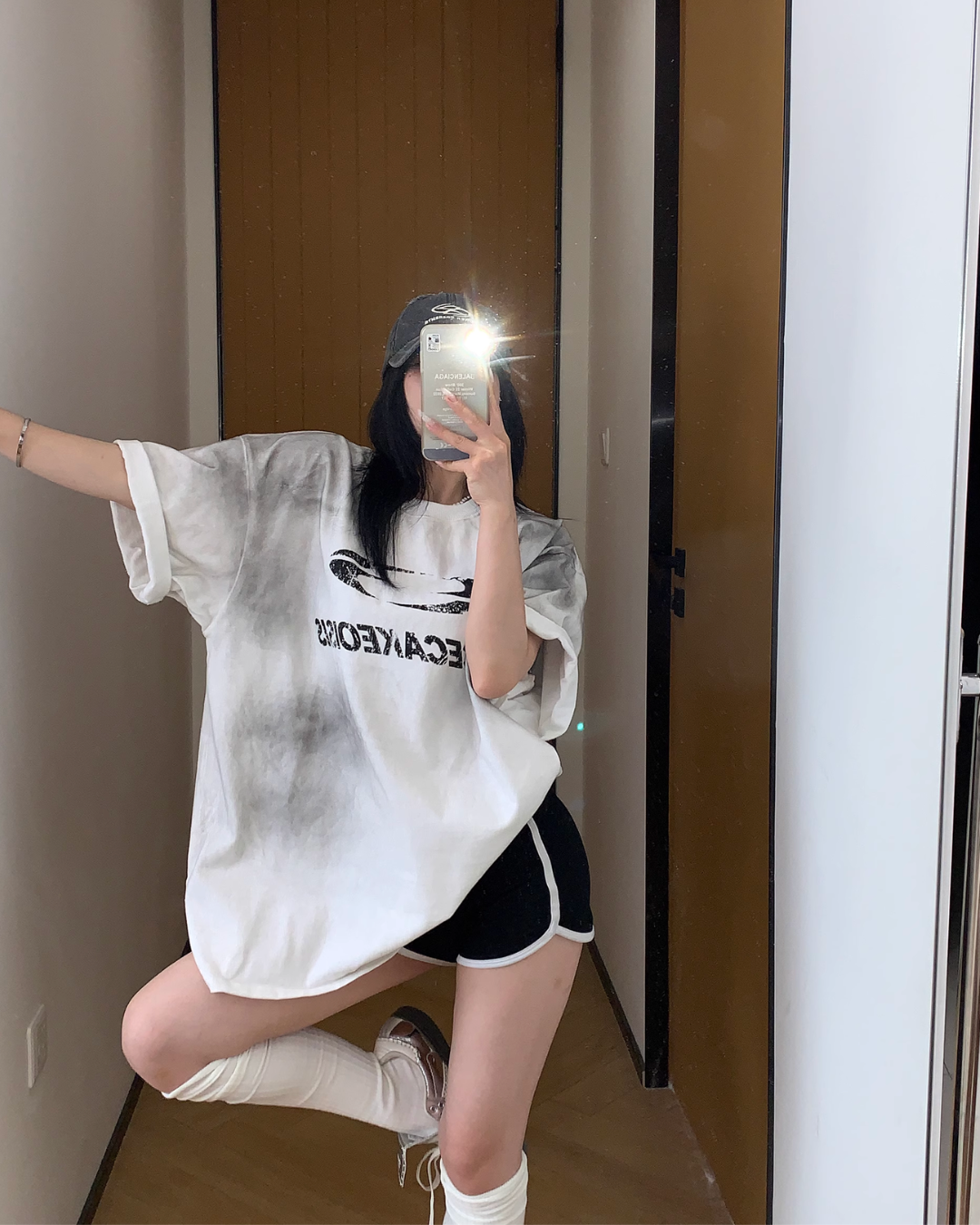 Retro Washed Vintage Print T-Shirt YLS0855