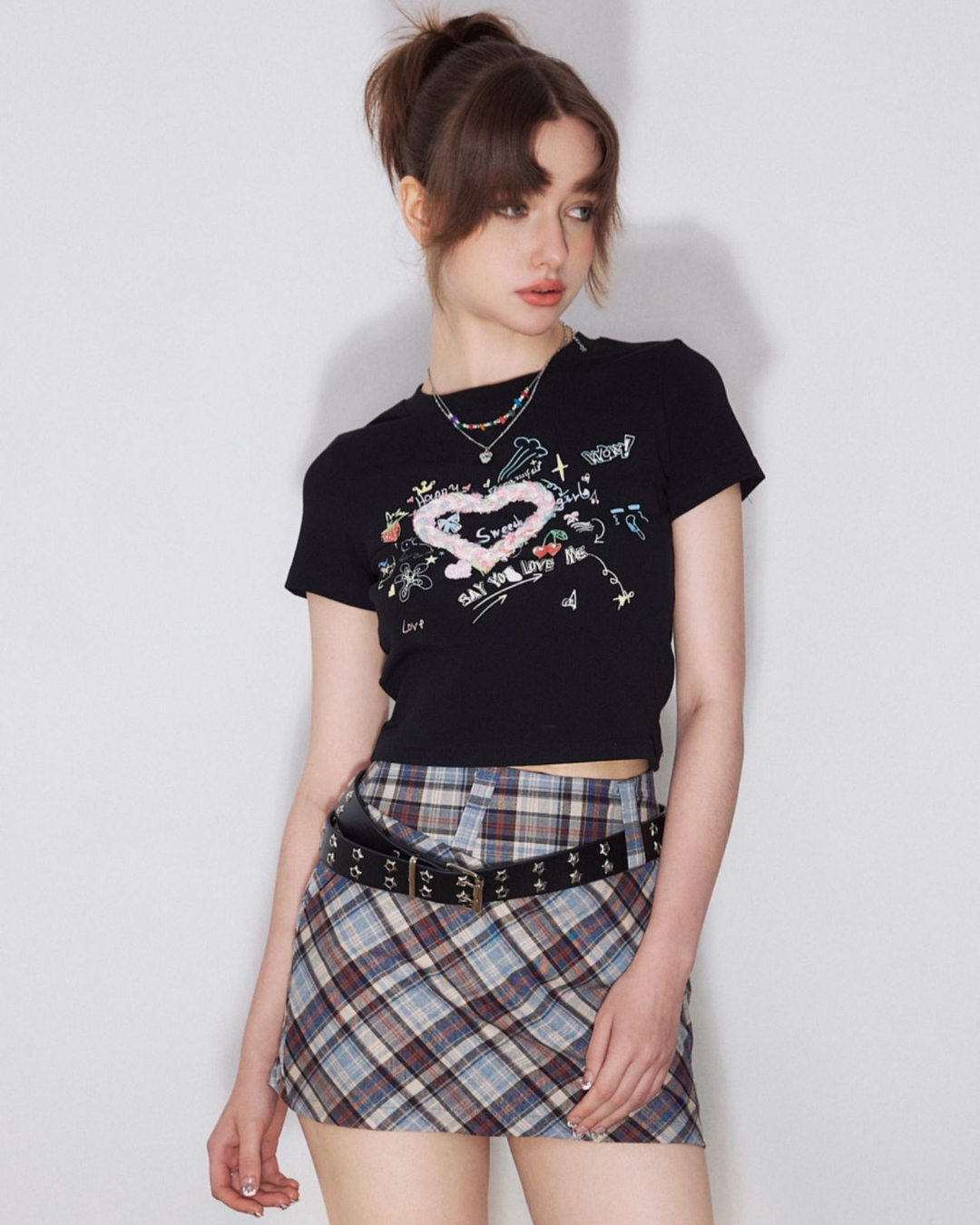 Heart Print Short Tops ZZF0220