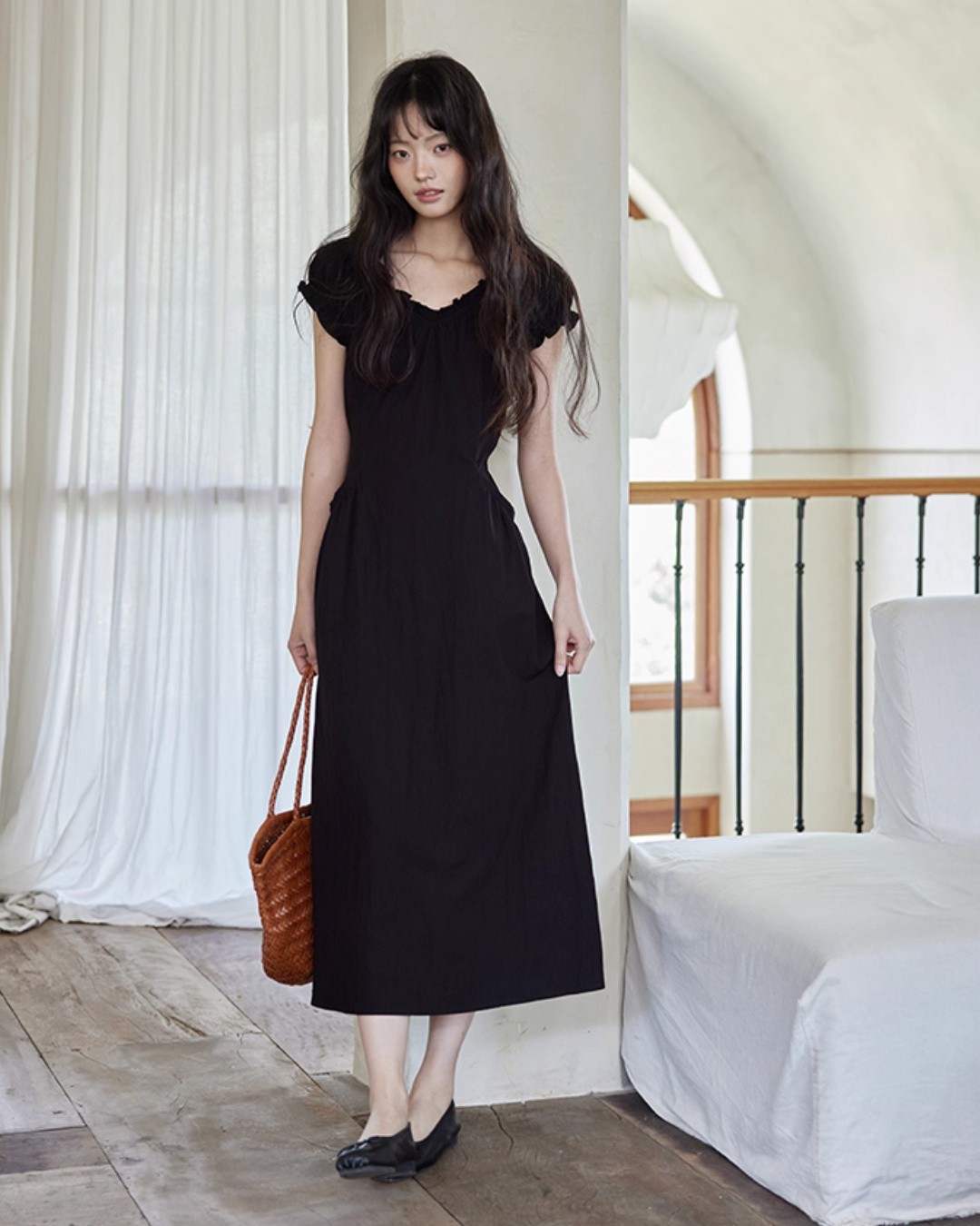 Puff Sleeve Long Dress SMS0023
