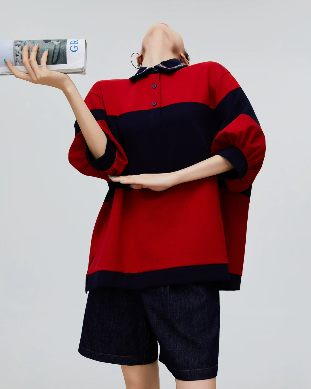 Oversized Polo Shirt Knit FER0255