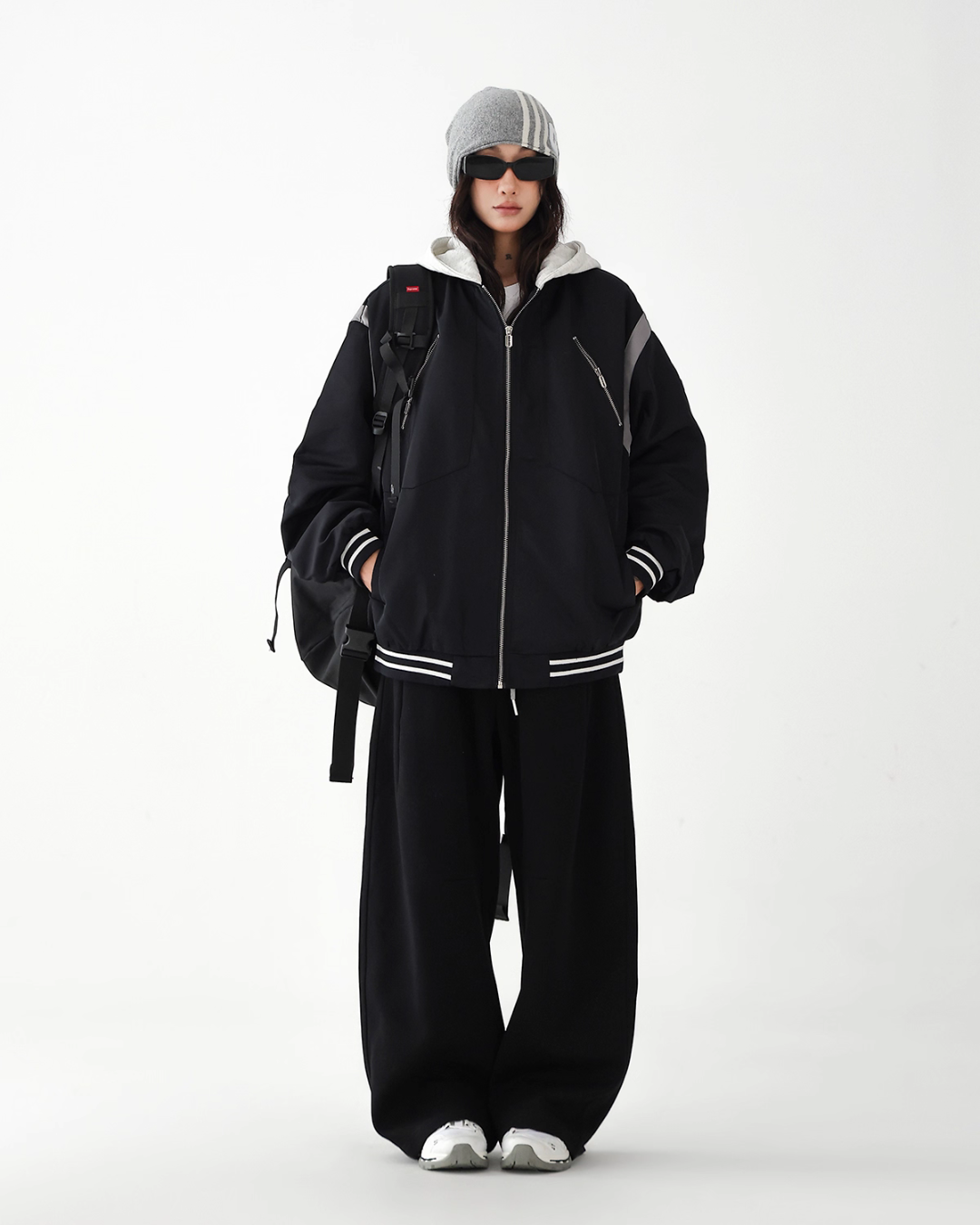 Retro Color Patchwork Hood Jacket ACS0286