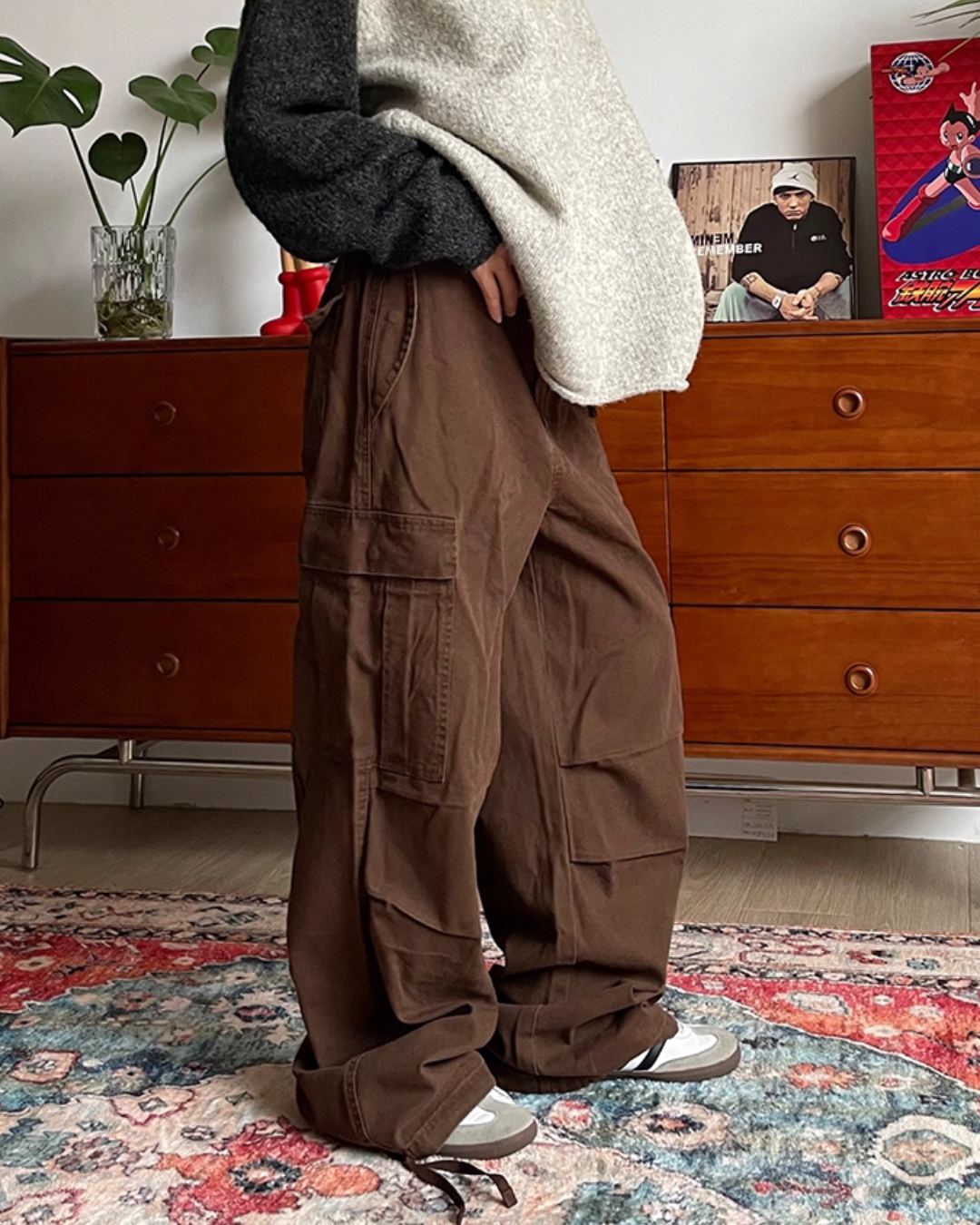 Multi Pocket Washed Work Pants CYE0039