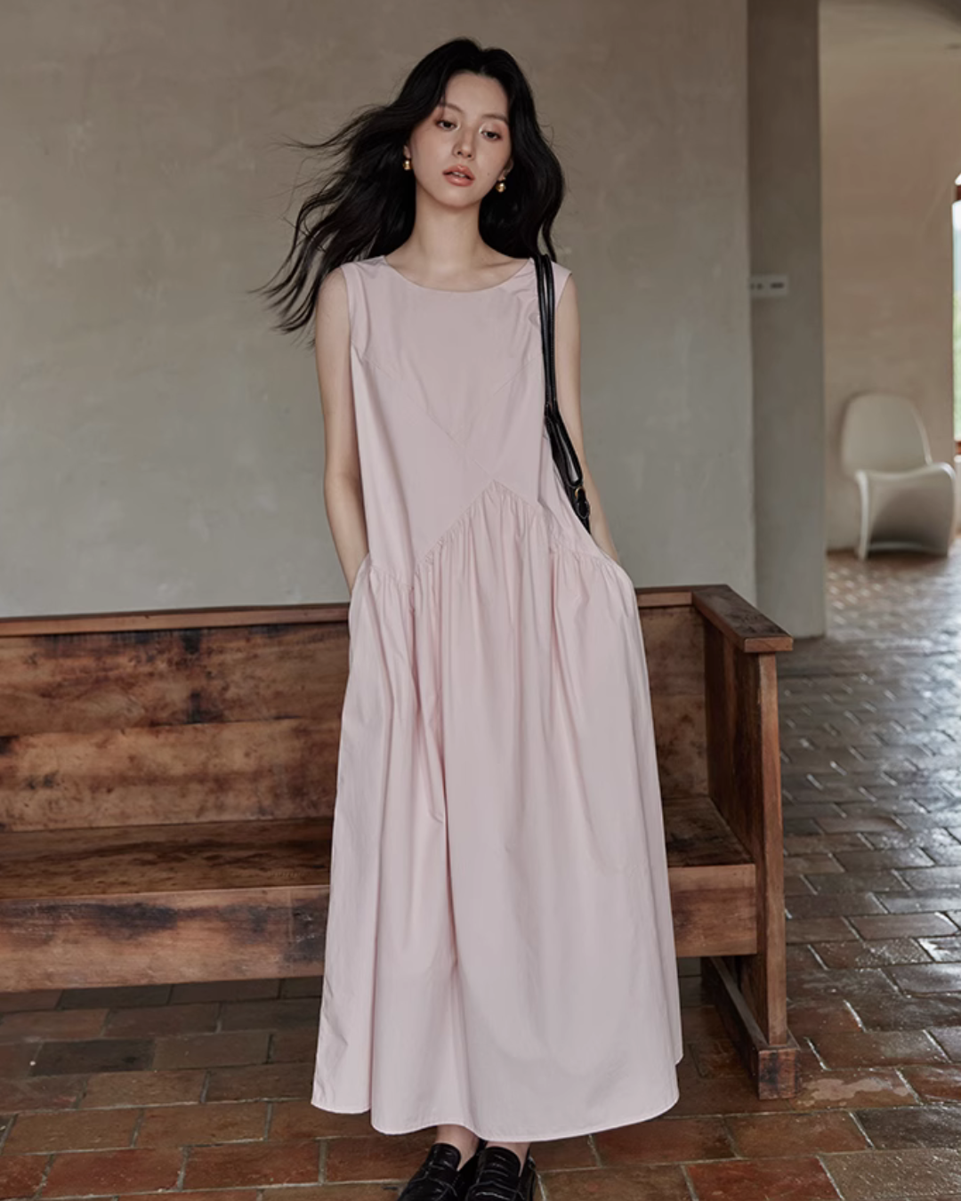 Asymmetrical Cotton Long Dress SMS0008