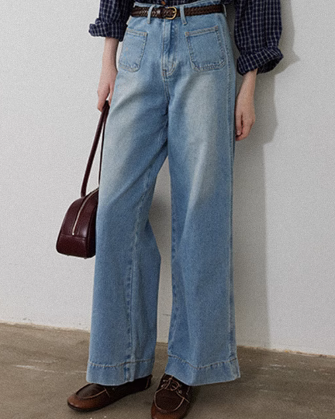 Light Blue Wide Denim Pants LFC0020