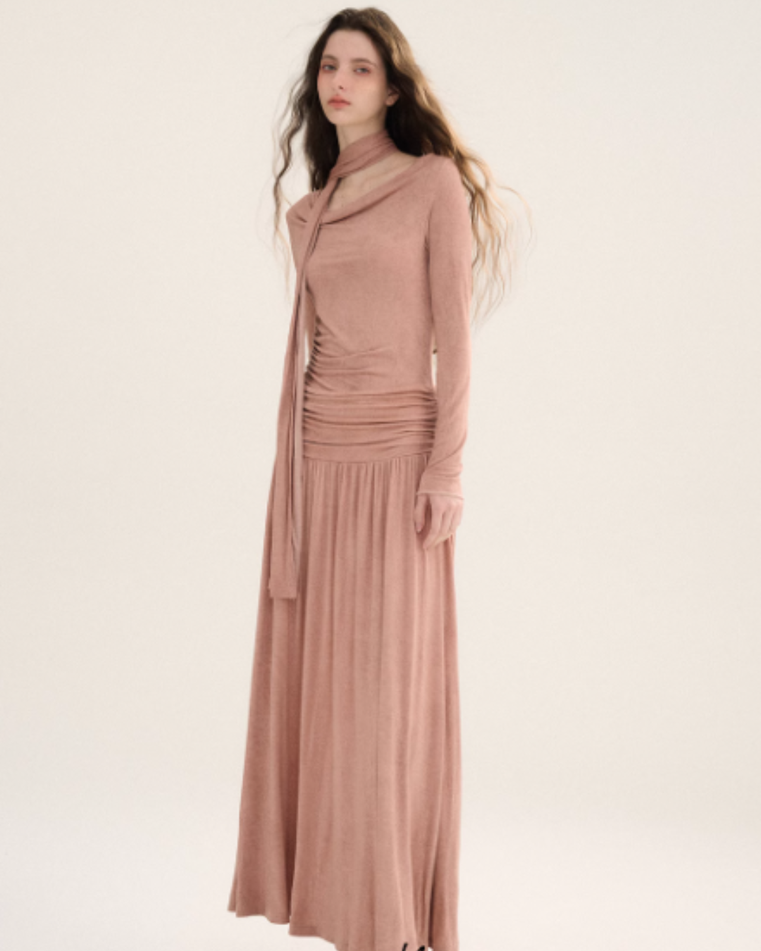 Asymmetrical Knit Tight Dress SNT0004
