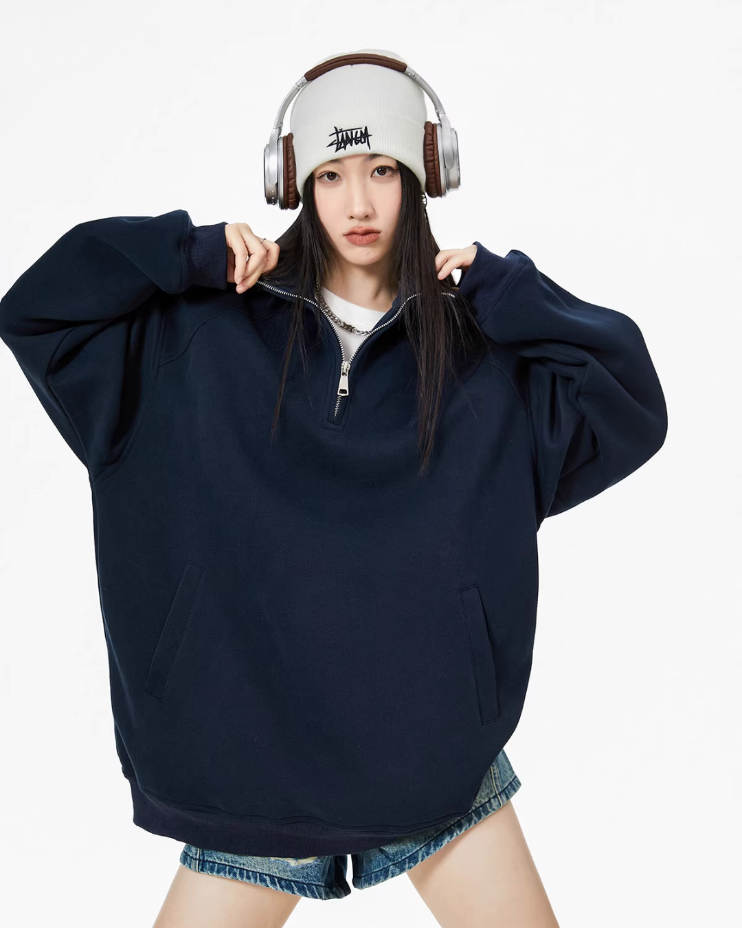 Half Zip Sweat Tops ICM0074